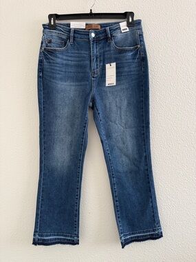 Judy Blue High Rise Vintage Wash Released Hem Kick Flare Jeans Size 11/30